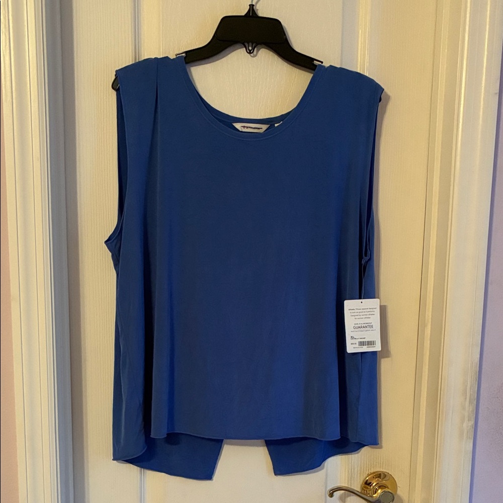 NWT Athleta Ciao Bella Blue Crossover Back Tank Women’s size XL - Picture 2 of 7